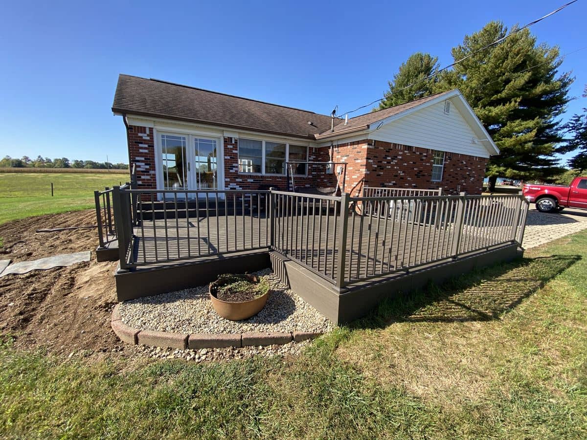 Large Composite Deck with Custom Aluminum Railing Built in Lafayette Indiana Thumbnail